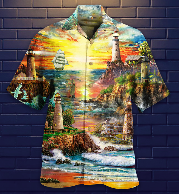 Lighthouse Love Ocean Hawaiian Shirt | For Men & Women | HL2697
