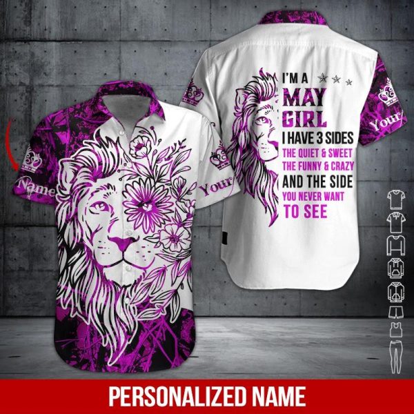 Lion May Girl Custom Hawaiian Shirt | For Men & Women | HN2551