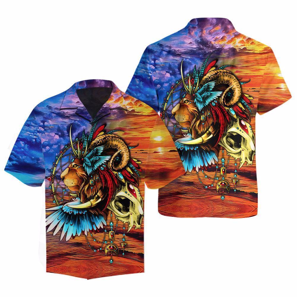 Lion Native Multicolor Hawaiian Shirt | For Men & Women | HW2776