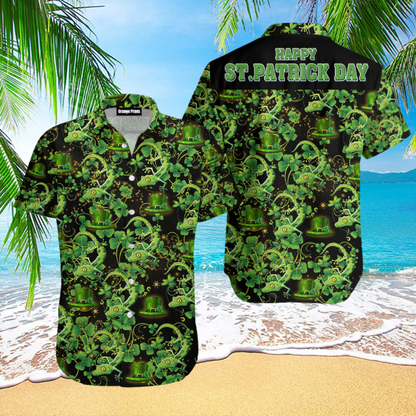 Lizard Love Irish St Patricks Day Hawaiian Shirt | For Men & Women | WT1627