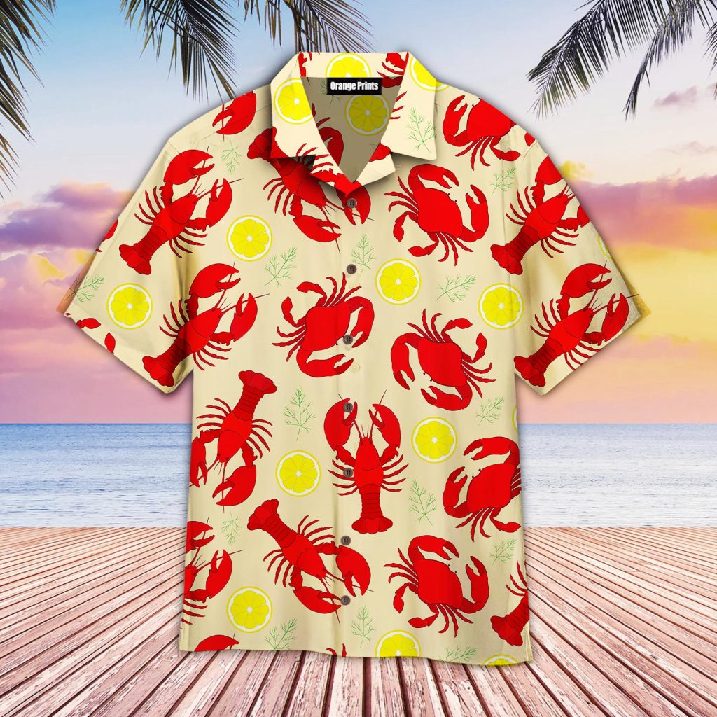 Lobster Crab And Lemon Pattern Hawaiian Shirt | For Men & Women | WT6501