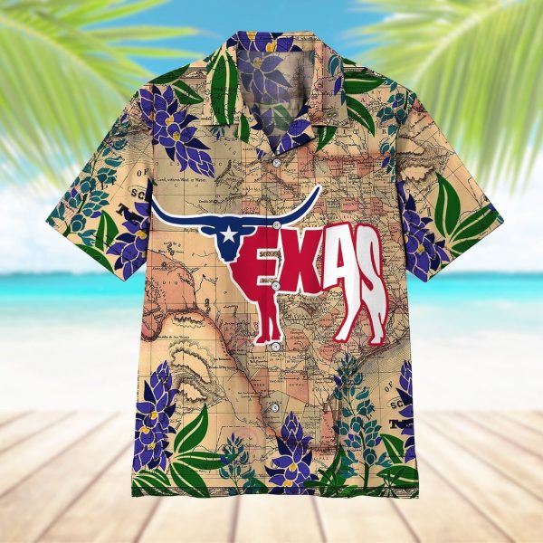 Longhorn Flag Texas Hawaiian Shirt | For Men & Women | HW4168