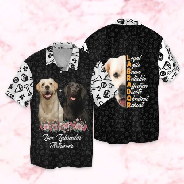 Love Labrador Retriever Loyal Agile Brave Reliable Affection Devote Obedient Robust Hawaiian Shirt | For Men & Women | HL2910