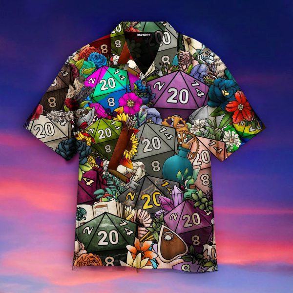 Magic Polyhedral Dice D20 Hawaiian Shirt | For Men & Women | HW4804