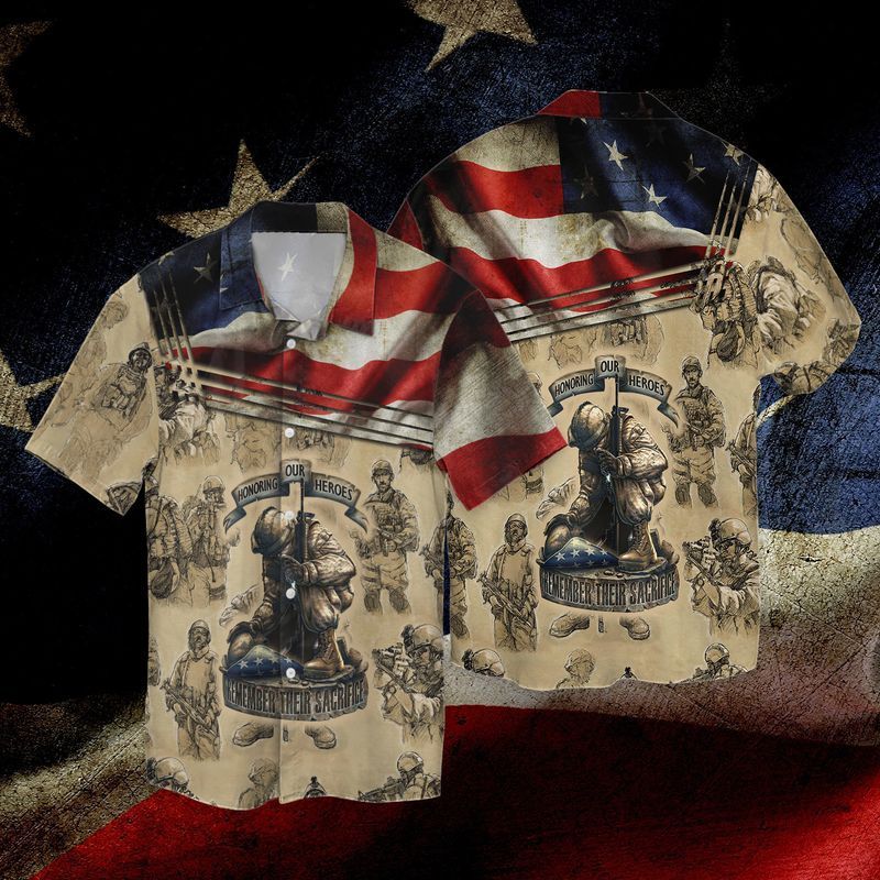 Memorial Day 4th Of July Independence Day Honoring Our Heroes Remember Their Sacrifice Hawaiian Shirt | For Men & Women | HL3185
