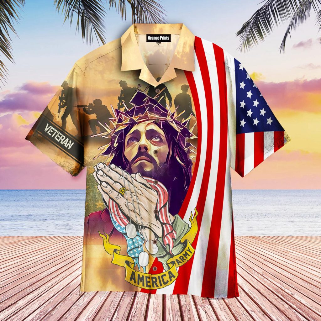Memorial Day Jesus Bless For American Veteran Hawaiian Shirt | For Men & Women | WT4057