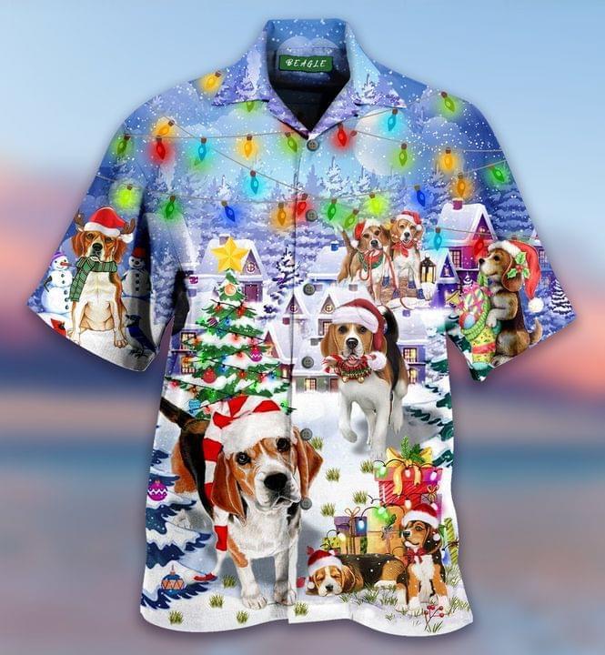 Merry Beagle Christmas Hawaiian Shirt | For Men & Women | HW2176