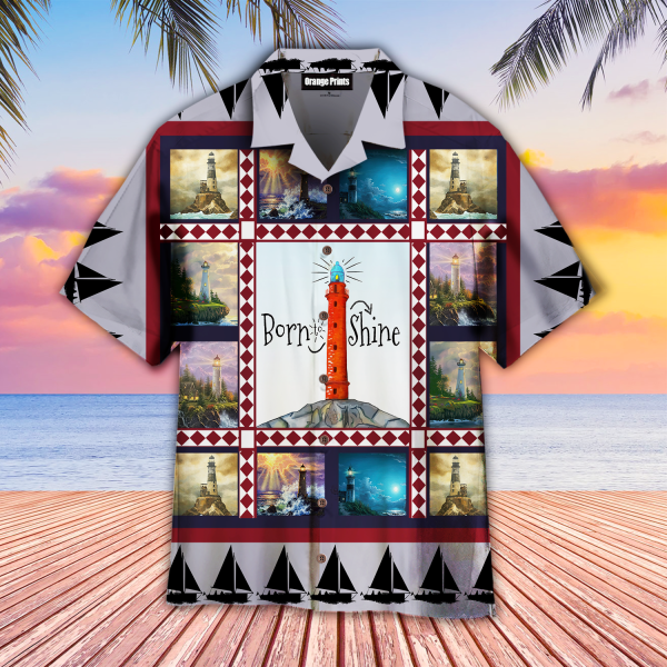 Michigan Lighthouse Born To Shine Hawaiian Shirt | For Men & Women | WT8005