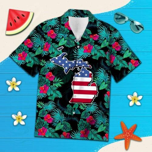 Michigan Tropical Hawaiian Shirt | For Men & Women | HW6408