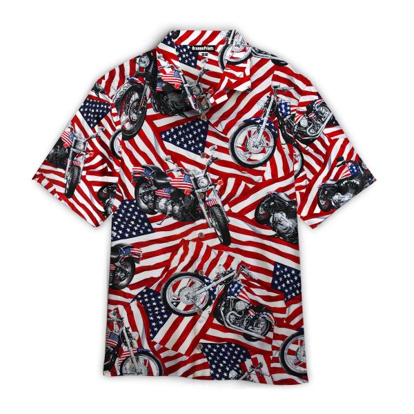 Motorcycles American Flag Hawaiian Shirt | For Men & Women | HW3641