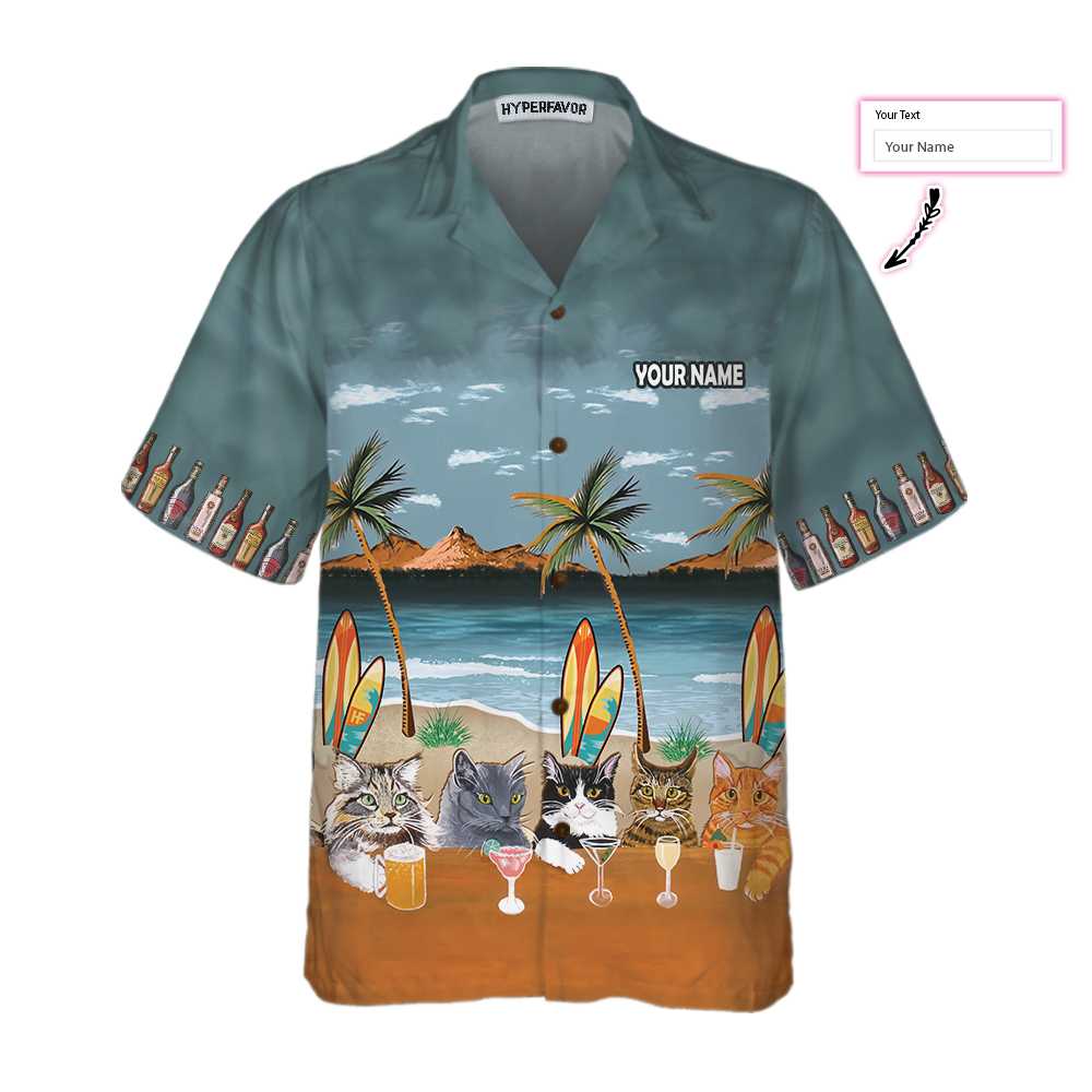 Nacht Drinking Team Cat Beer Alcohol Custom Hawaiian Shirt | For Men & Women | HN1012