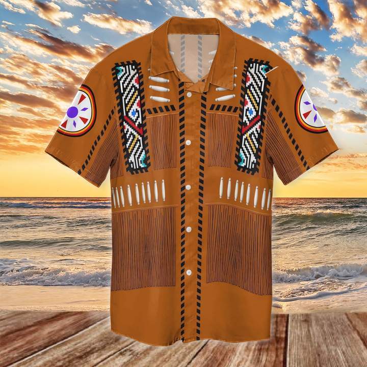 Native American Orange Hawaiian Shirt | For Men & Women | HW4128