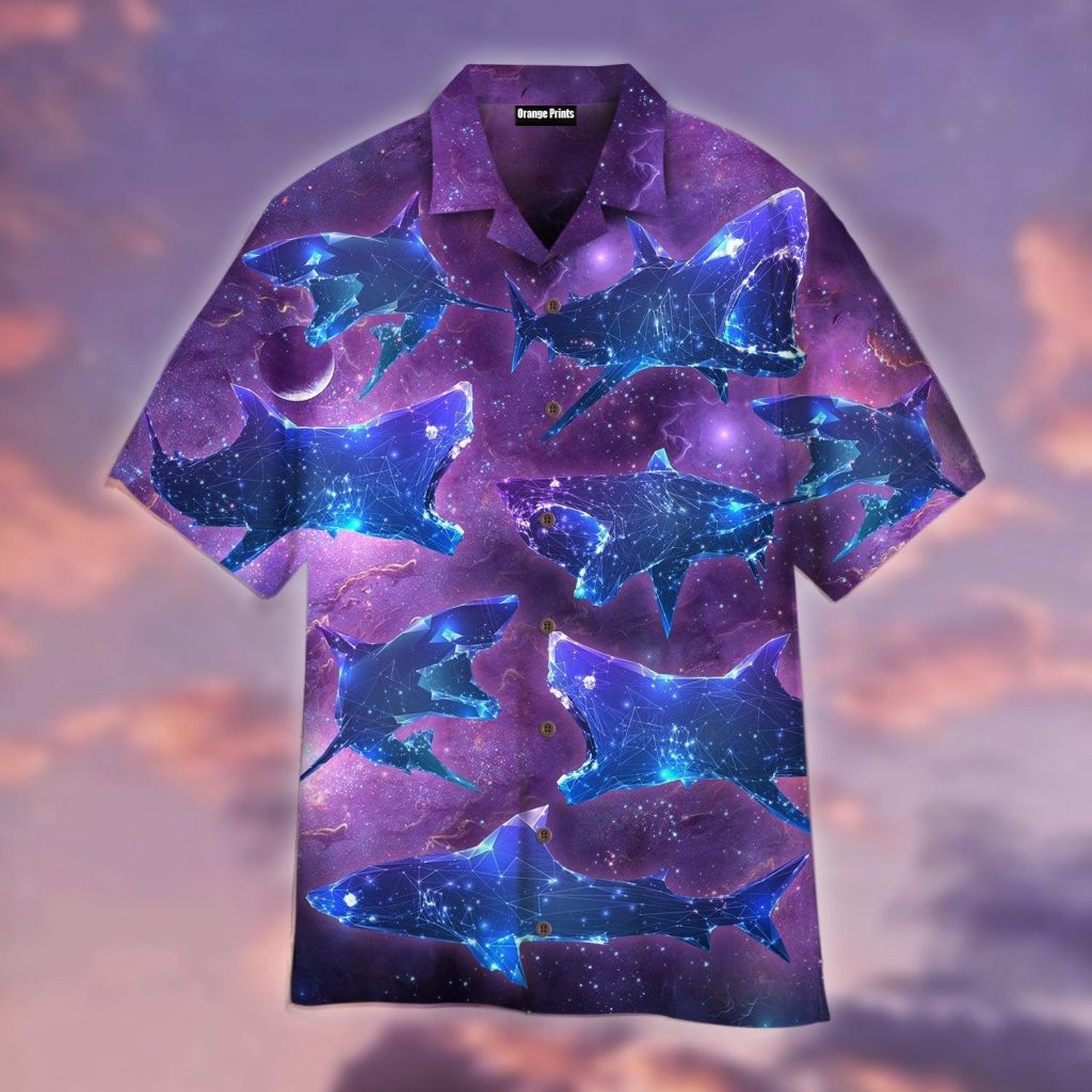 Neon Glowing Shark Hawaiian Shirt | For Men & Women | WT1795