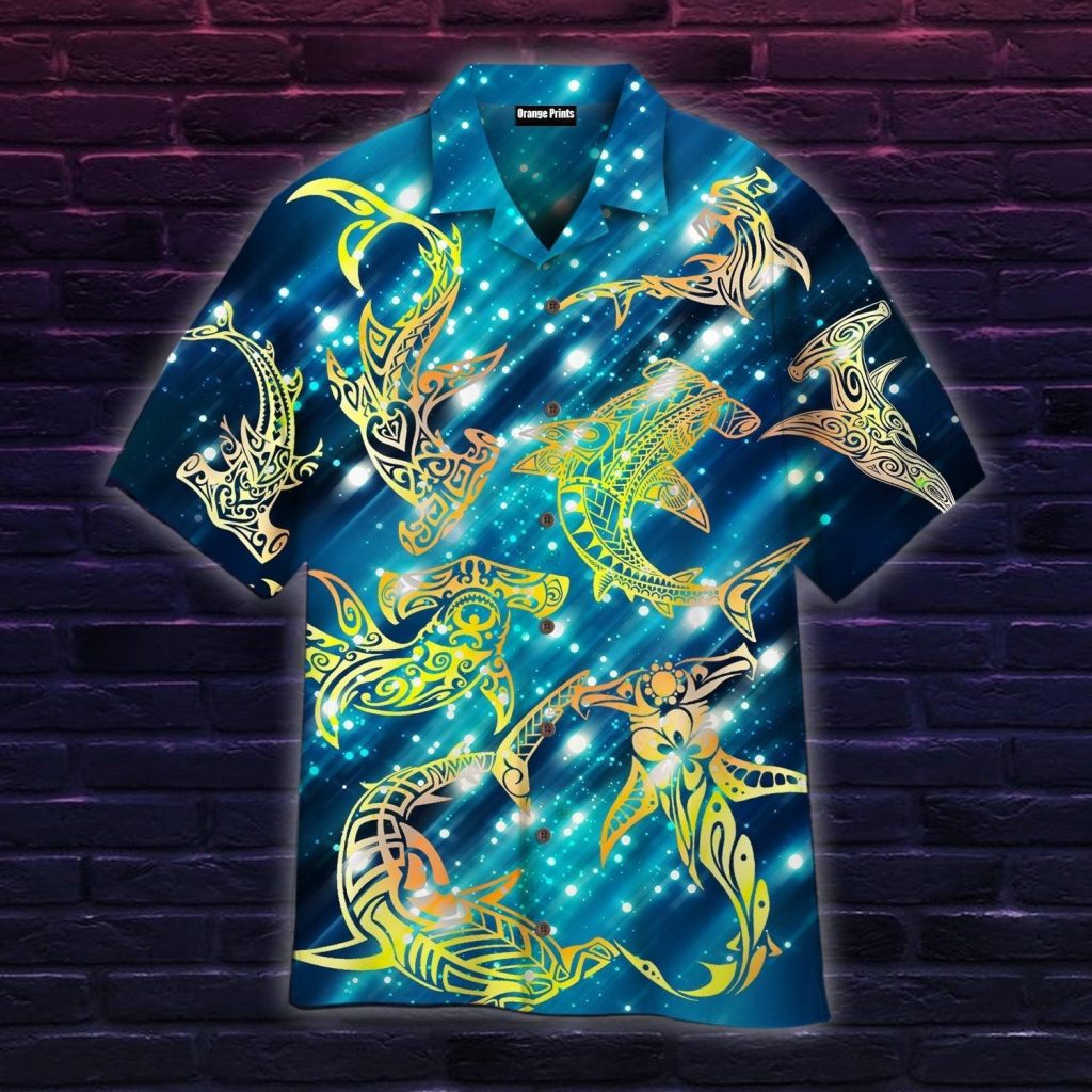 Neon Hammerhead Shark Maorie Hawaiian Shirt | For Men & Women | WT1752