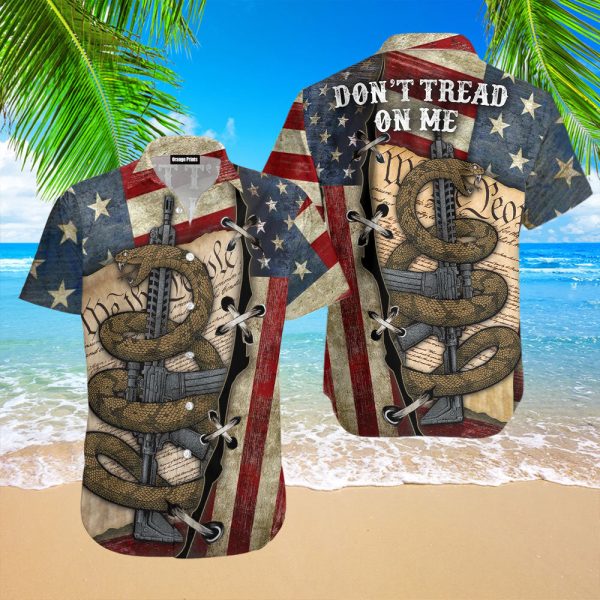 New Snake American Flag Don't Tread On Me Hawaiian Shirt | For Men & Women | HW5839