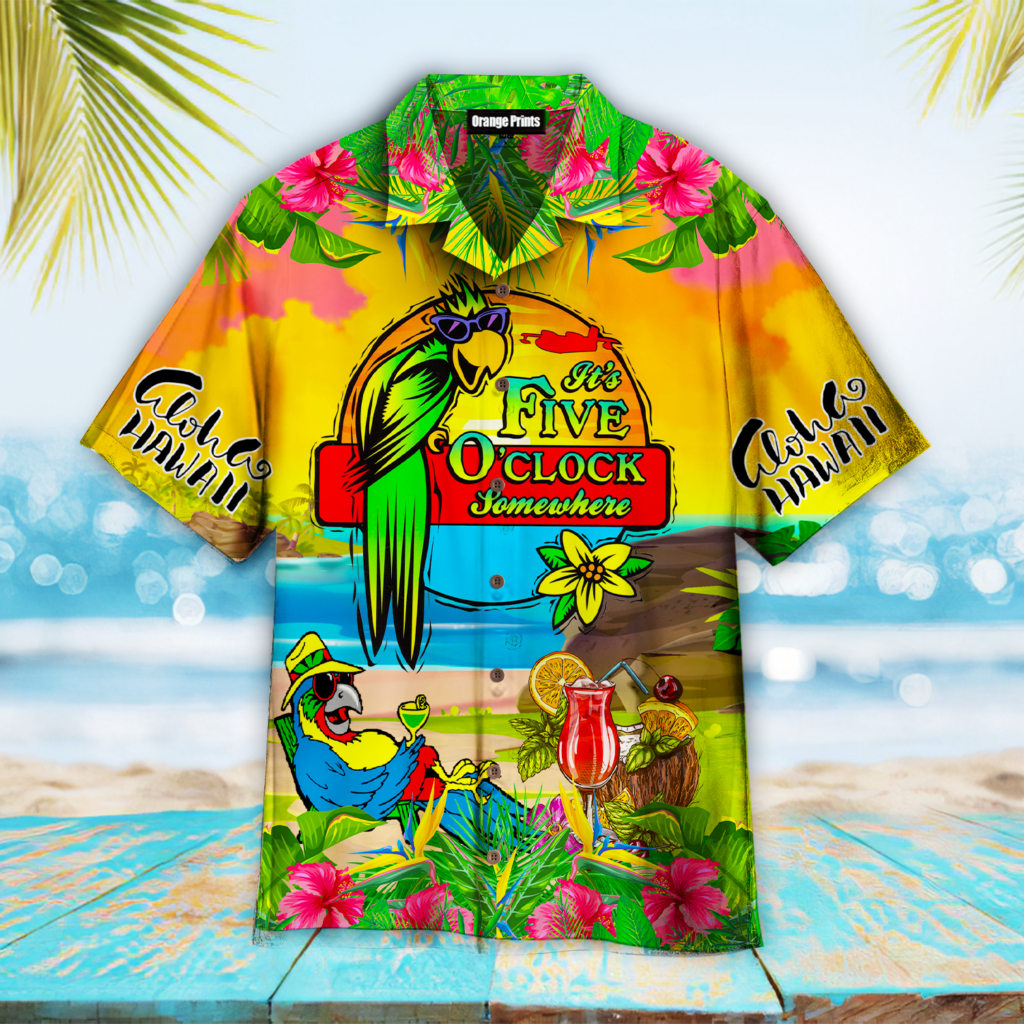 Parrot It's 5 O'clock Somewhere Alola Hawaiian Shirt | For Men & Women | WT8003