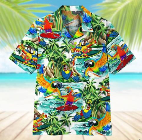 Parrot Surfing Hawaiian Shirt | For Men & Women | HW8350