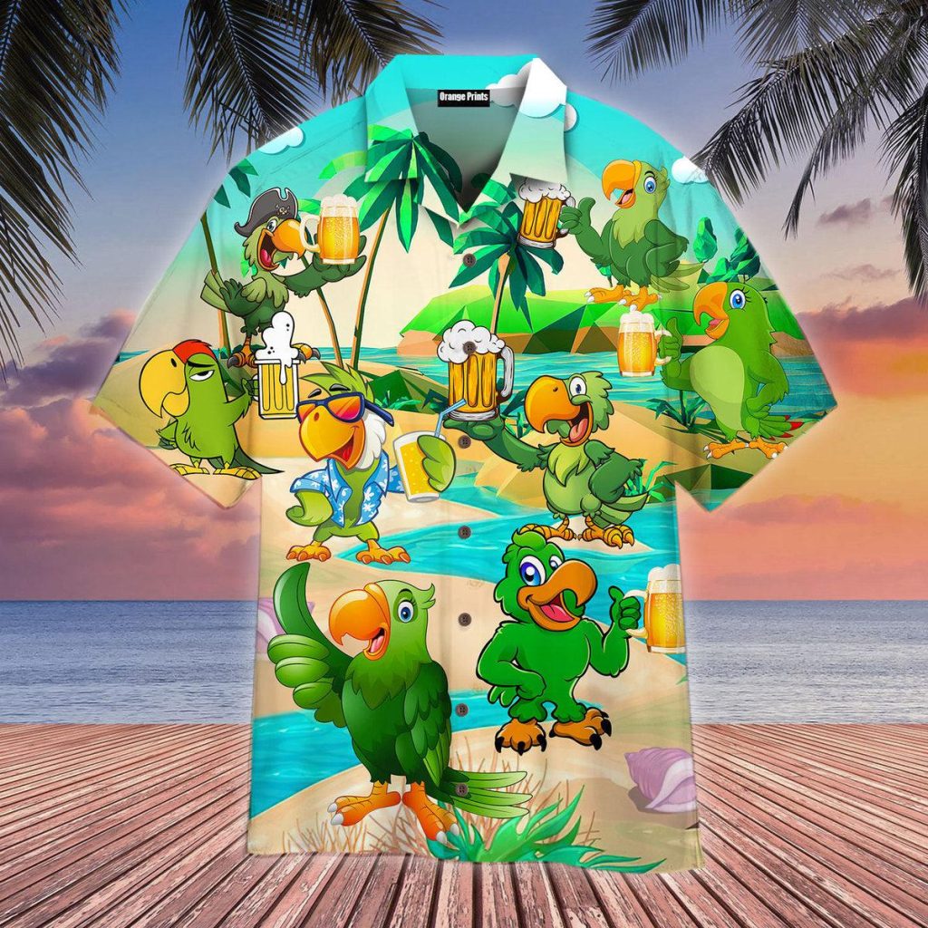 Parrots And Beer In Summer Hawaiian Shirt | For Men & Women | WT9536