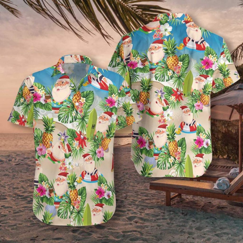 Pineapple Summer Santa Claus Hawaiian Shirt | For Men & Women | HW5611