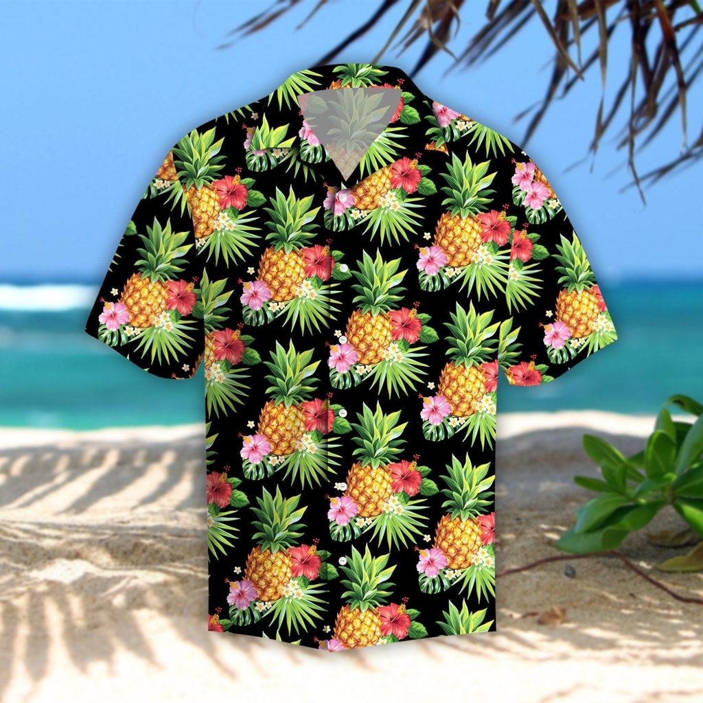 Pineapples Hibiscus Tropical Hawaiian Shirt | For Men & Women | HW1552