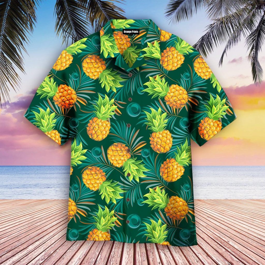 Pineapples With Palm Leaves Tropical Hawaiian Shirt | For Men & Women | WT6220