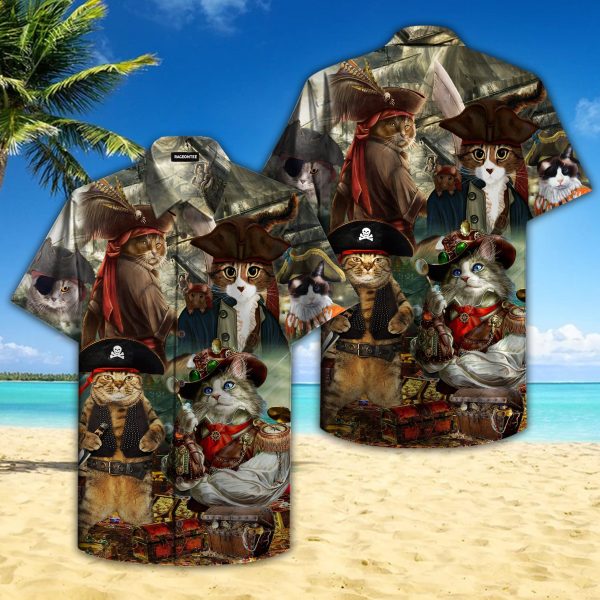 Pirate Cat Hawaiian Shirt | For Men & Women | HW4691