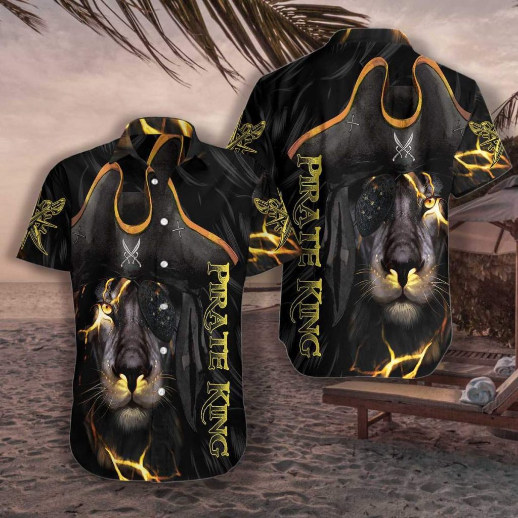 Pirate King Black Lion Hawaiian Shirt | For Men & Women | HW7145