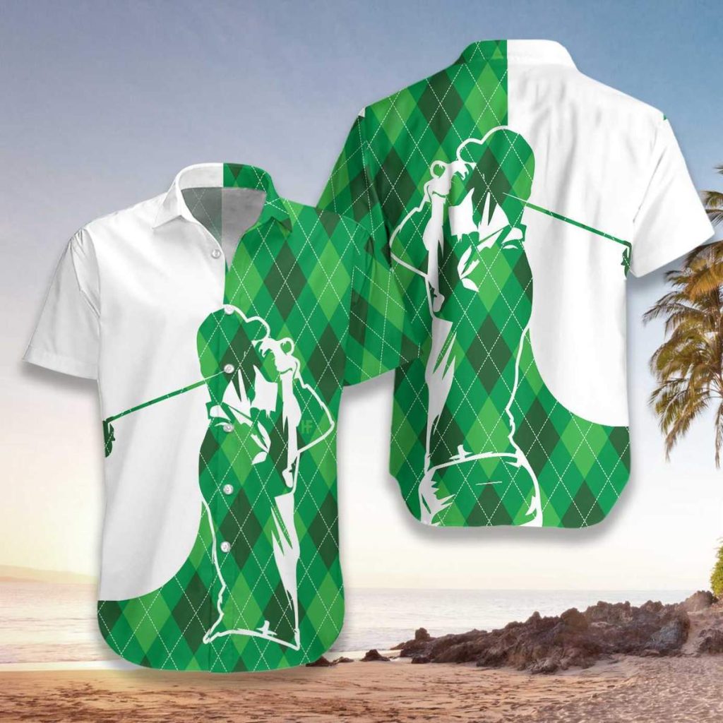 Plaid Golfer's Silhouette Hawaiian Shirt | For Men & Women | HW5558