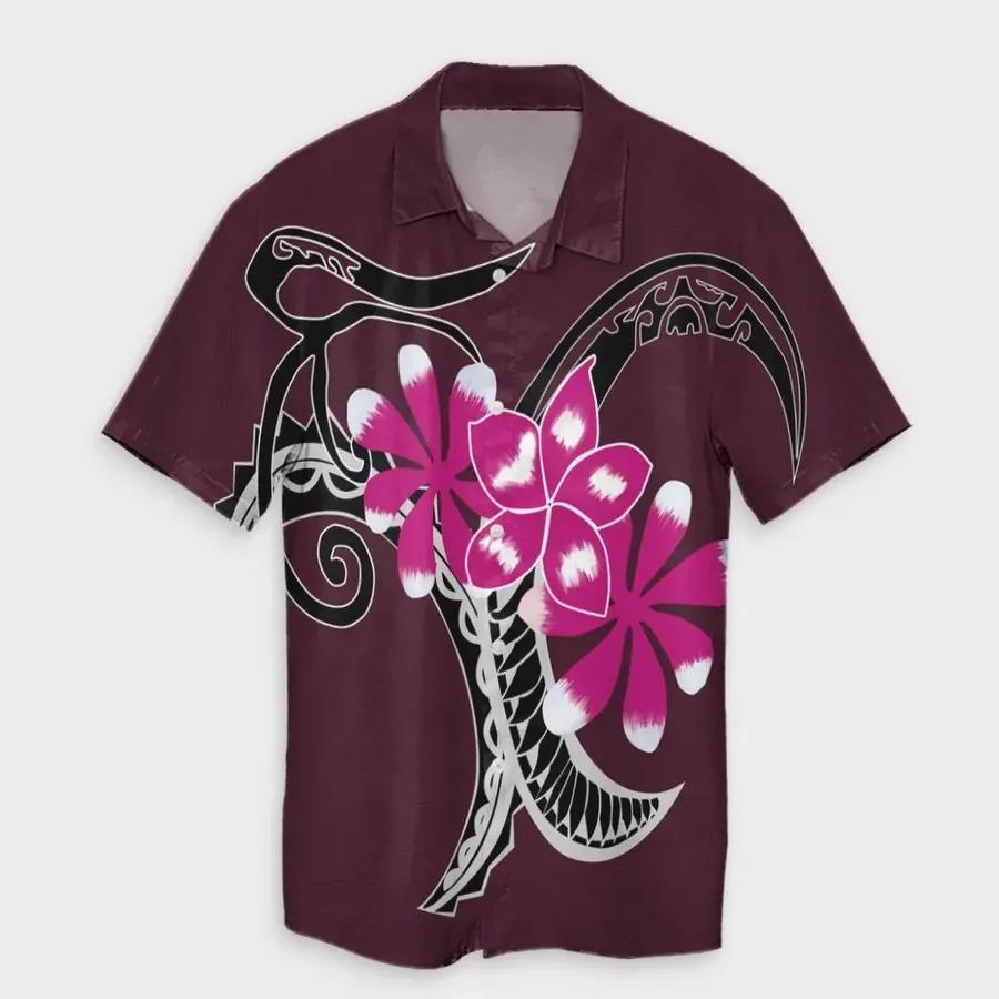 Plumeria Polynesian Pink Hawaiian Shirt | For Men & Women | HW6813