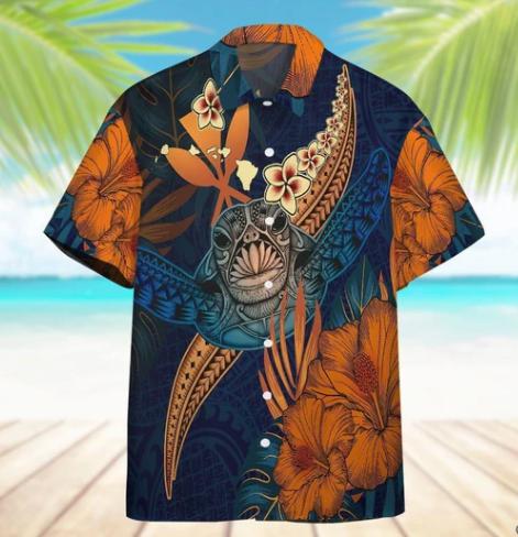 Polynesian Turtle Hibiscus Hawaiian Shirt | For Men & Women | HW8347