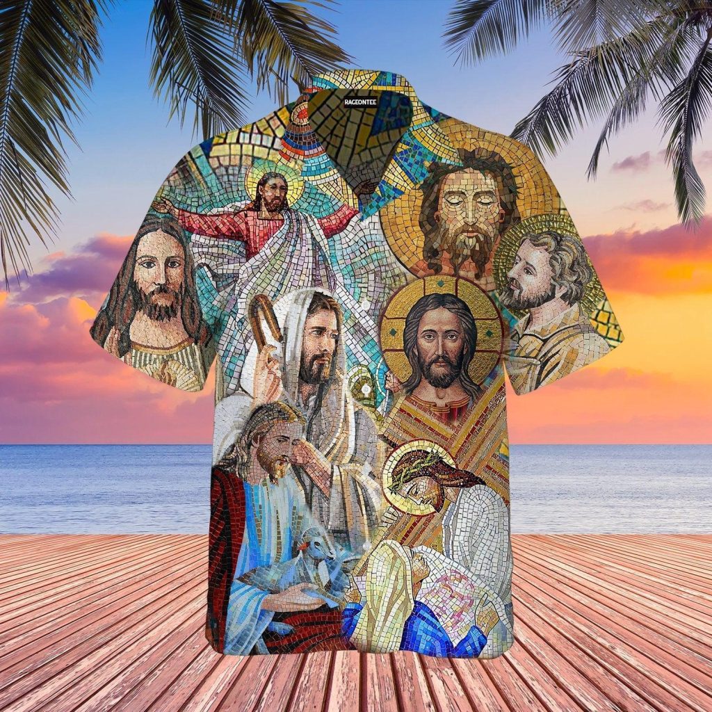 Portrait of Jesus Stained Glass Hawaiian Shirt | For Men & Women | WT1516