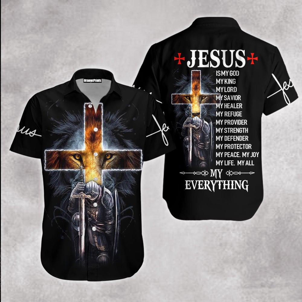 Premium Christian Jesus Is My Everything Lion Hawaiian Shirt | For Men & Women | WT5061