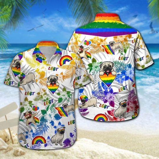 Pug LGBT Hawaiian Shirt | For Men & Women | HW6364