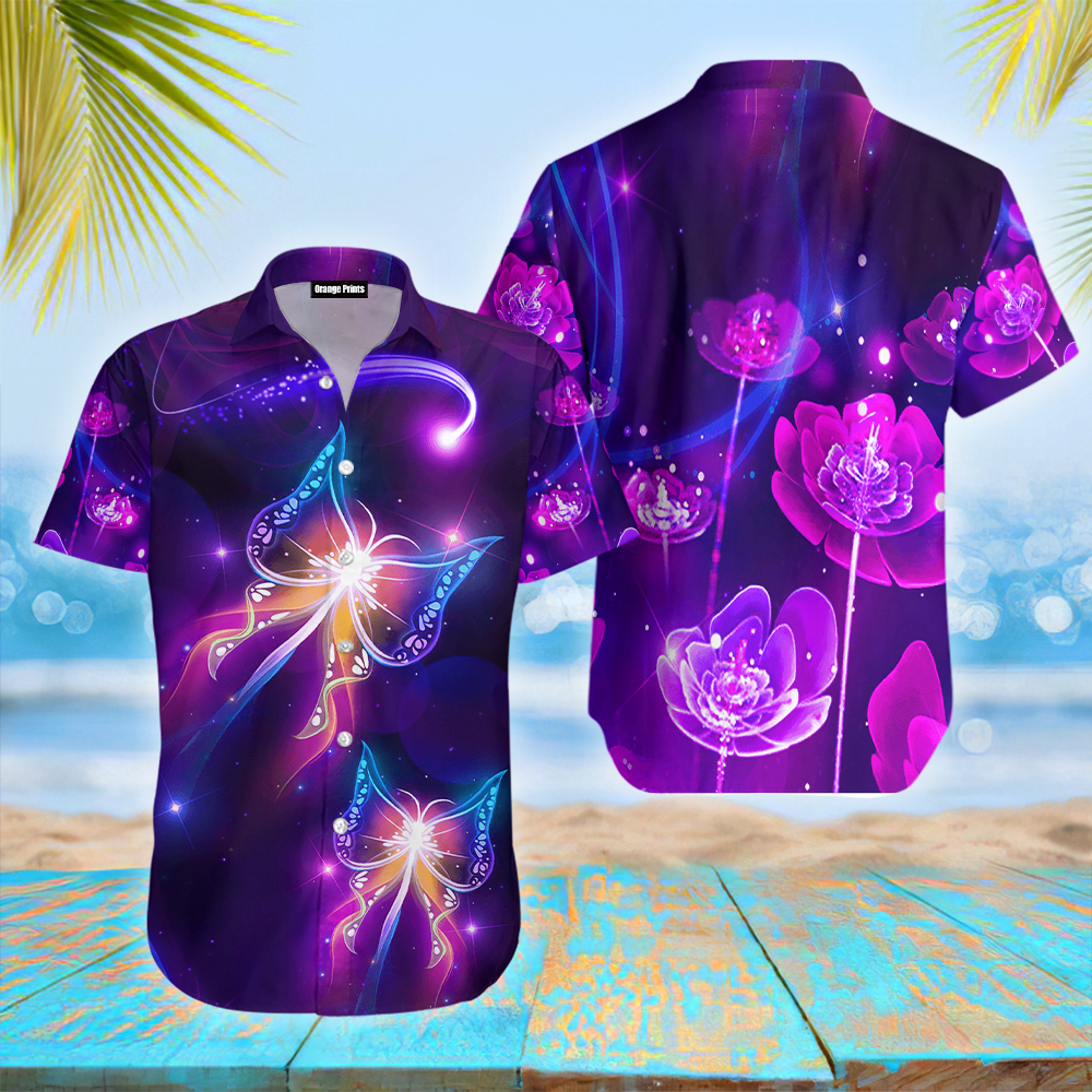 Purple Butterfly Hawaiian Shirt | For Men & Women | WT5599