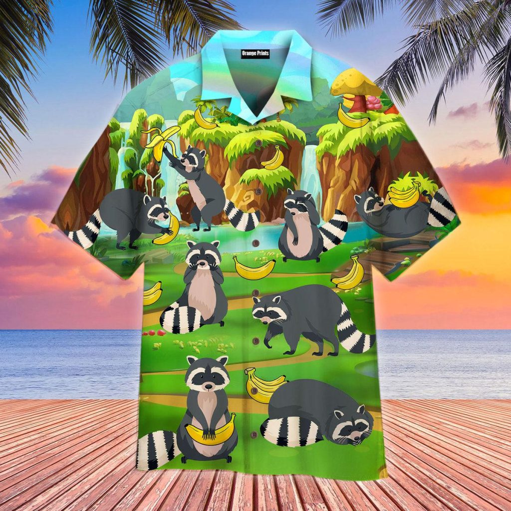 Raccoon Loves Banana Hawaiian Shirt | For Men & Women | WT9532