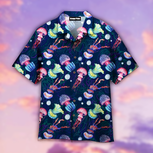 Rainbow Jellyfish Pattern Hawaiian Shirt | For Men & Women | WT1920