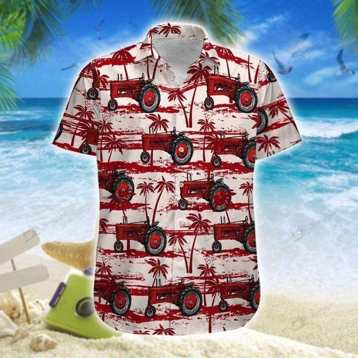 Red Tractor Hawaiian Shirt | For Men & Women | HW6680