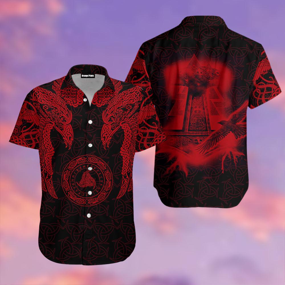 Red Viking Warrior Tattoo Hawaiian Shirt | For Men & Women | WT1872