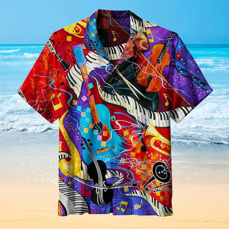 Retro Musical Instrument Pattern Hawaiian Shirt | For Men & Women | HW6726
