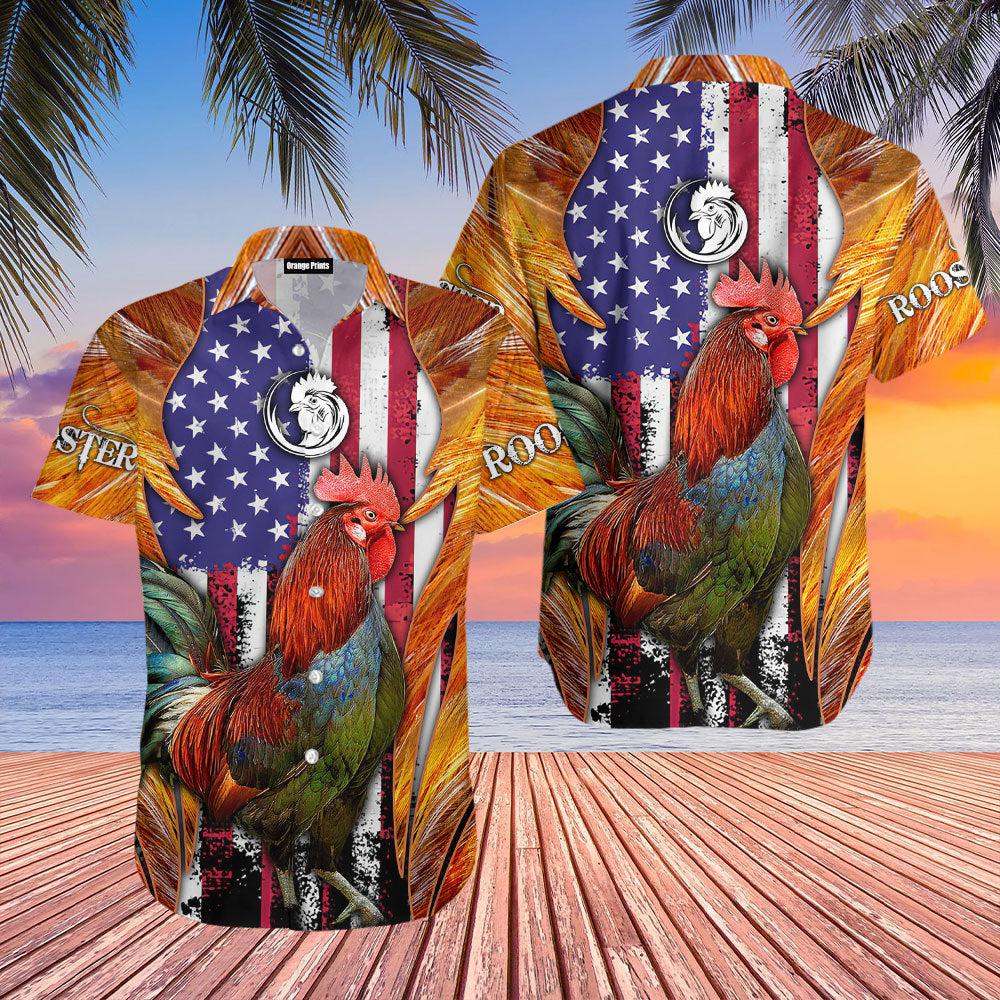 Rooster American Flag Farm Lover Hawaiian Shirt | For Men & Women | WT6657