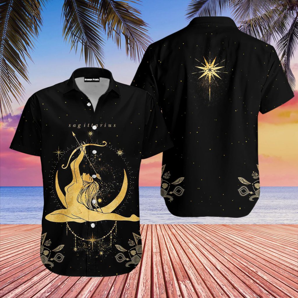 Sagittarius Golden Zodiac Hawaiian Shirt | For Men & Women | WT6112