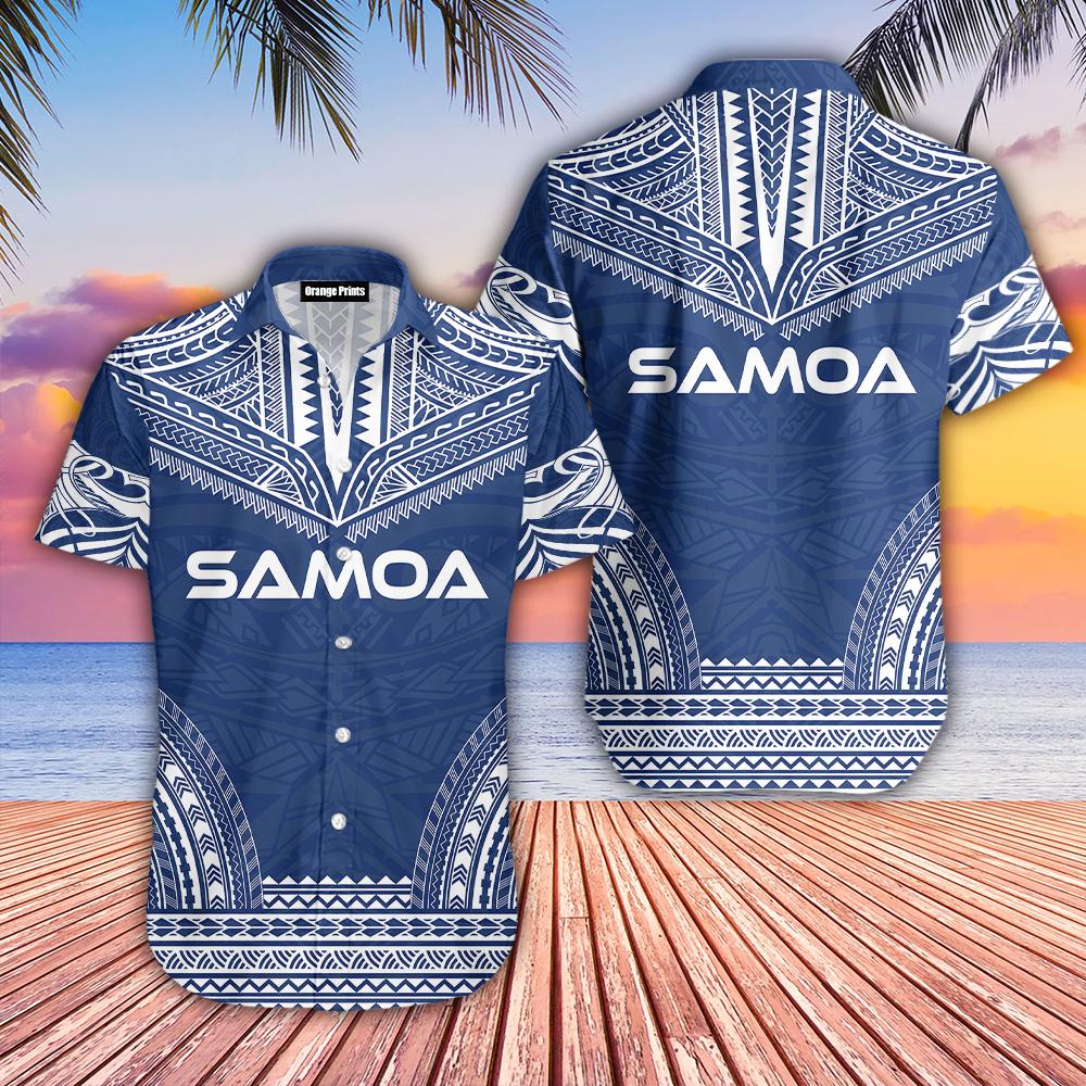 Samoa Polynesian Blue Hawaiian Shirt | For Men & Women | WT5808