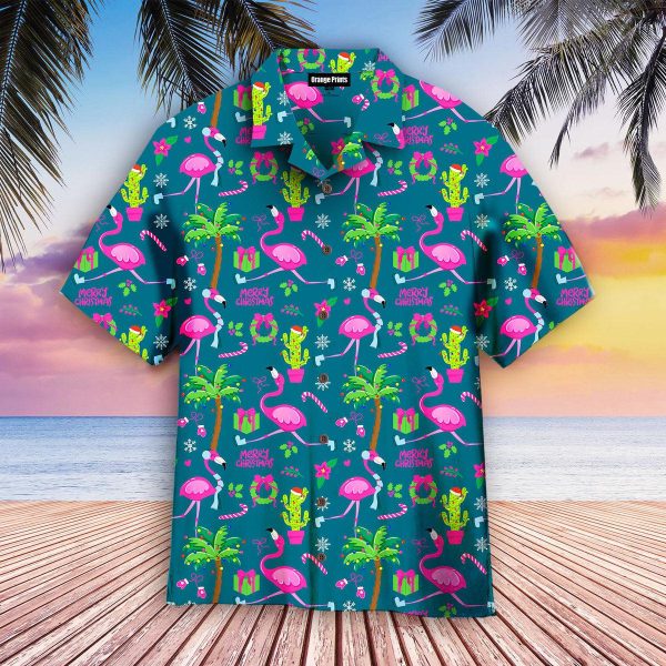 Santa Flamingo Christmas Hawaiian Shirt | For Men & Women | WT6525