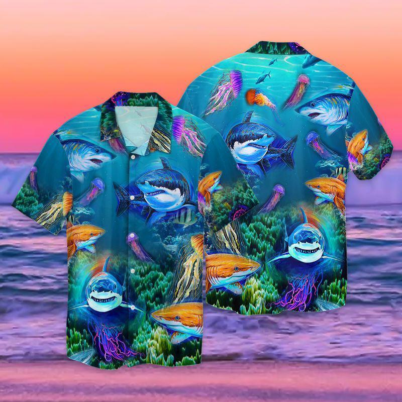 Shark Ocean Hawaiian Shirt | For Men & Women | HL2864