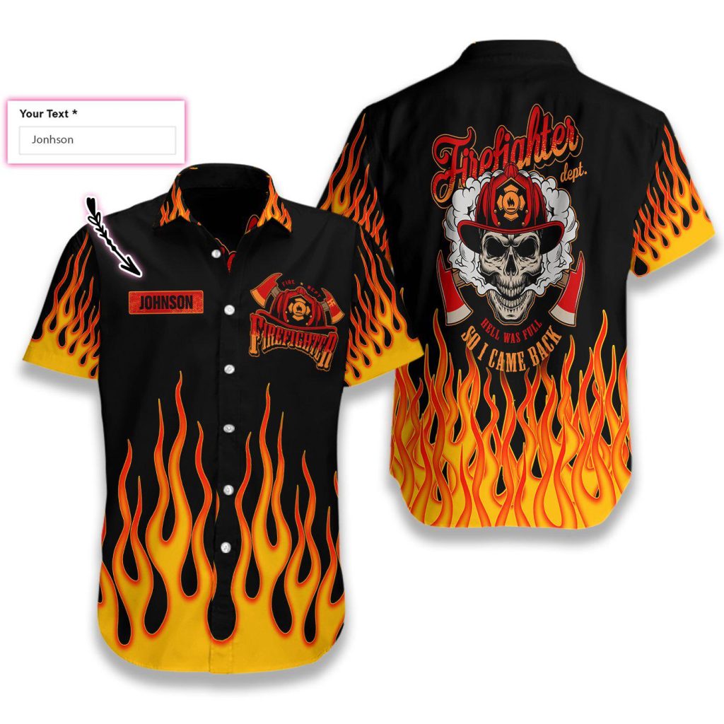 Skull Flame Firefighter Custom Hawaiian Shirt | For Men & Women | HN3627