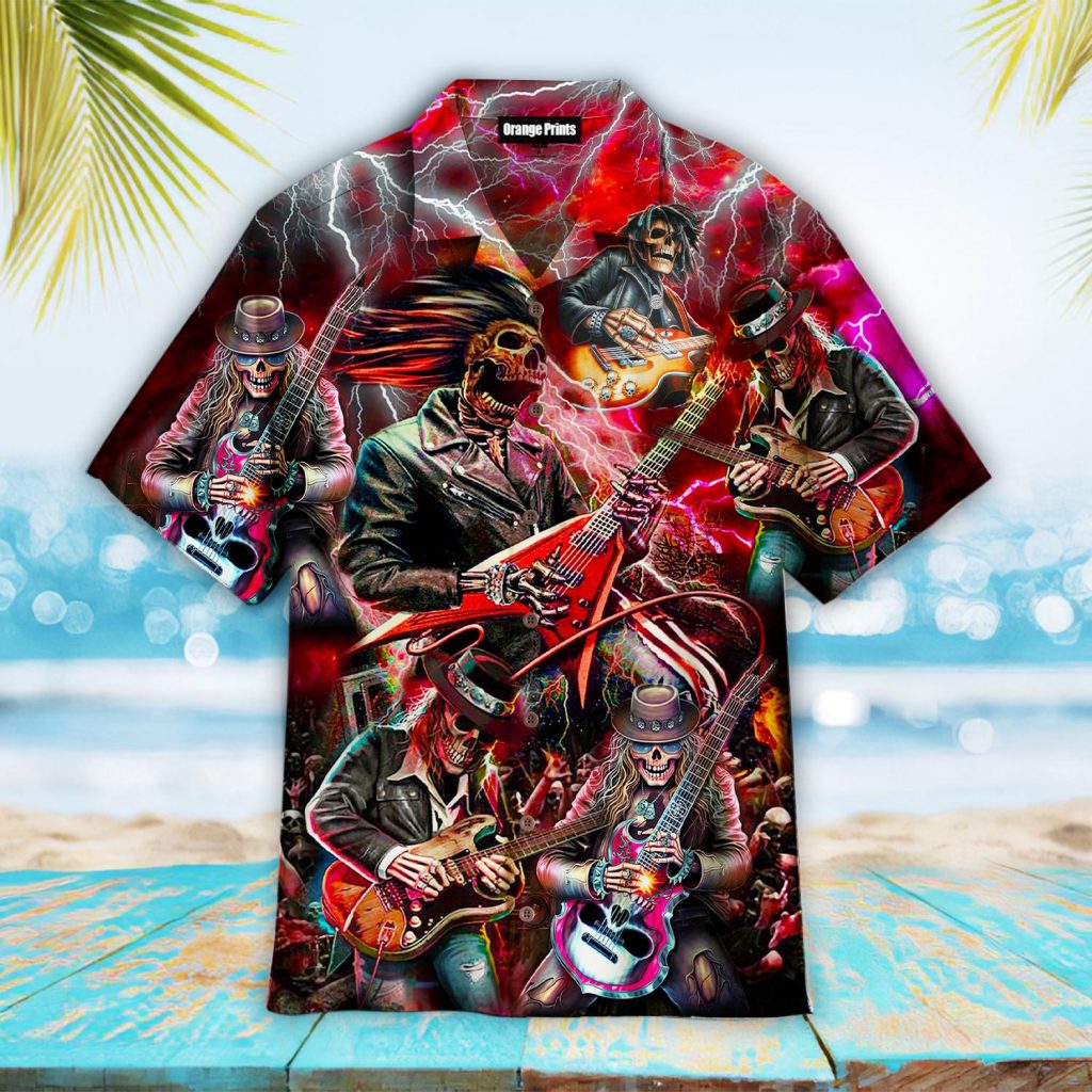 Skull Guitar Hawaiian Shirt | For Men & Women | WT3028