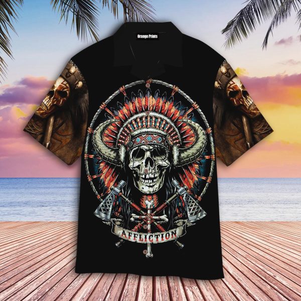 Skull Native American Hawaiian Shirt | For Men & Women | WT5854