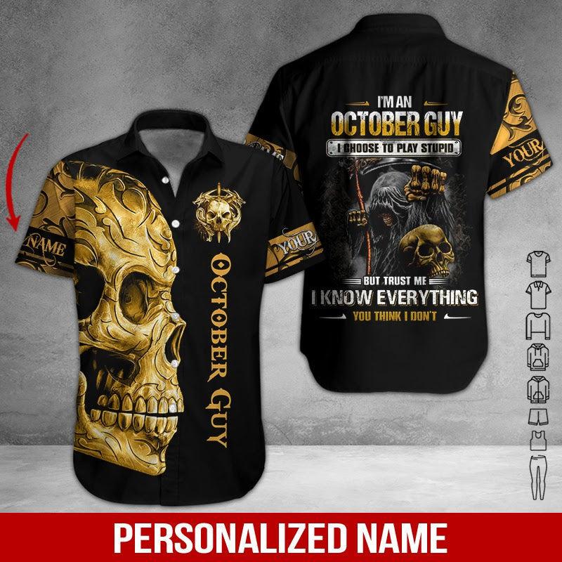 Skull October Guy Custom Hawaiian Shirt | For Men & Women | HN3412