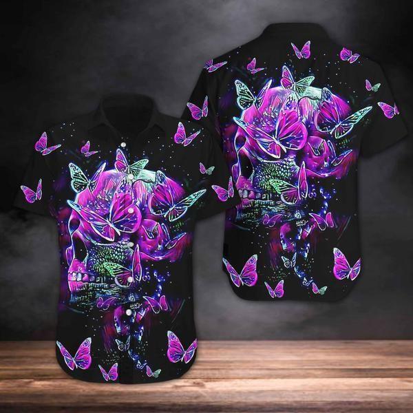 Skull Purple Hawaiian Shirt | For Men & Women | HW1036