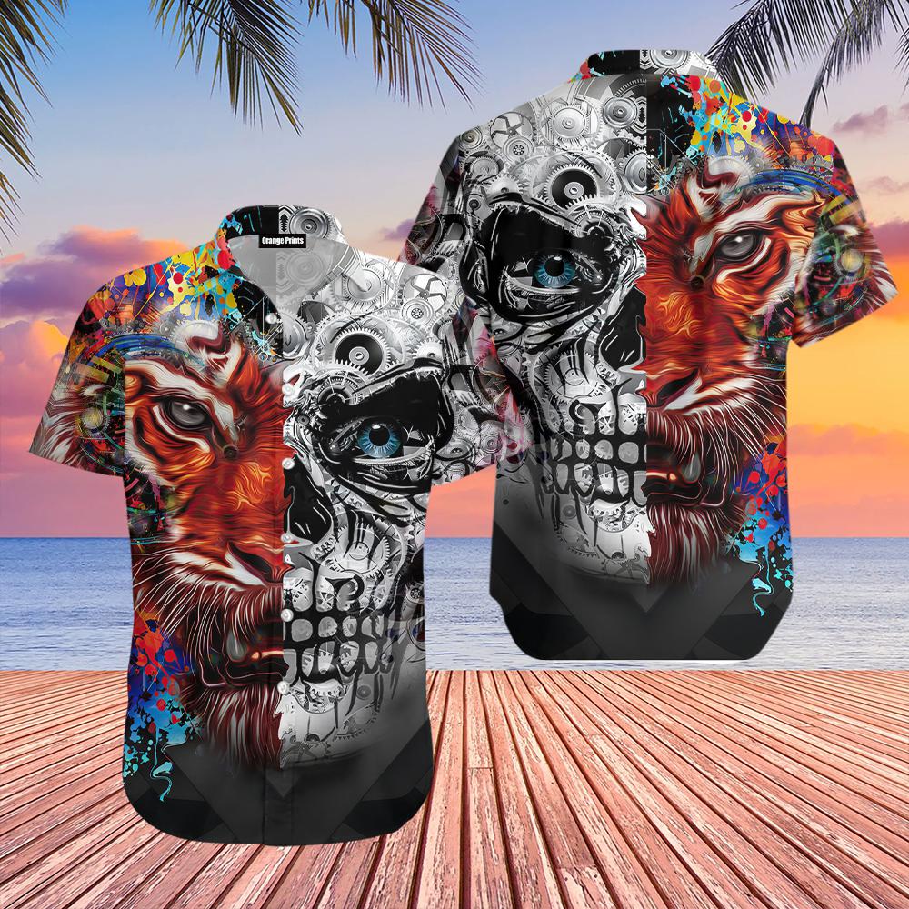 Skull Tiger Galaxy Hawaiian Shirt | For Men & Women | WT5846